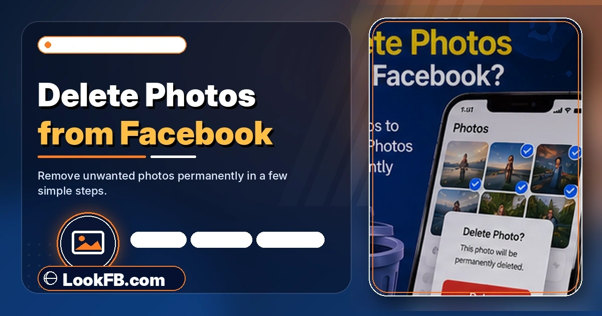 Facebook photo grid with a delete icon