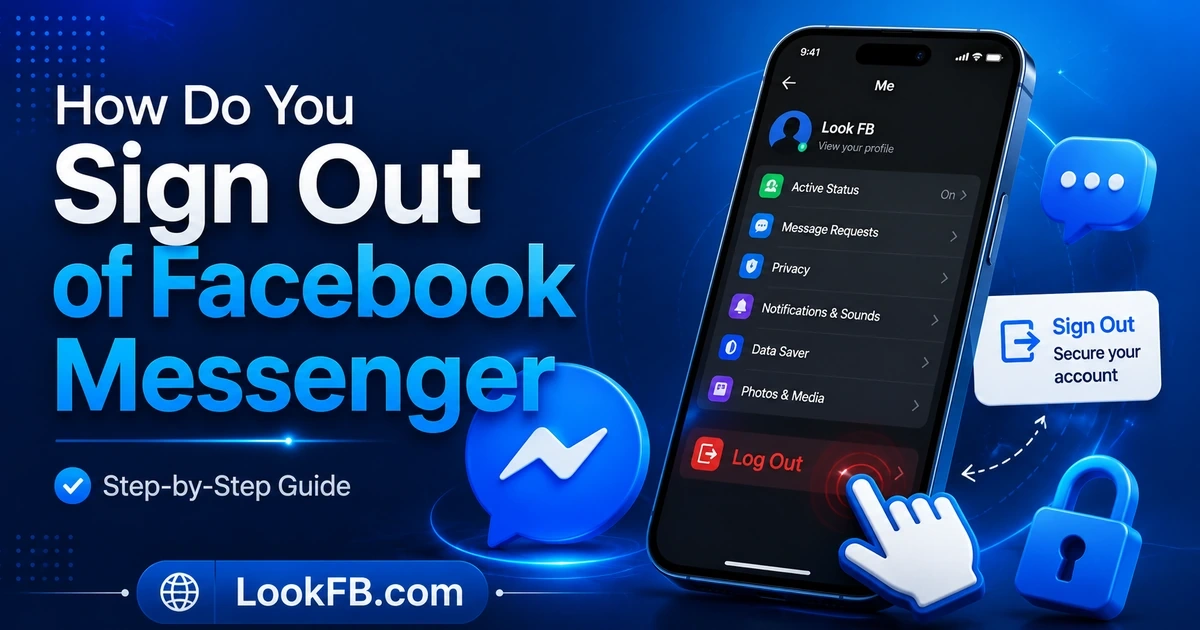 Facebook Messenger with a logout icon