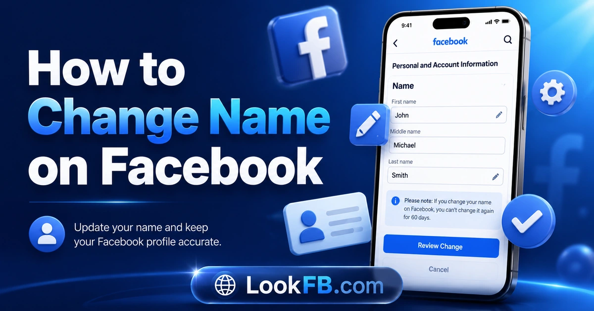 Facebook profile with a name edit icon