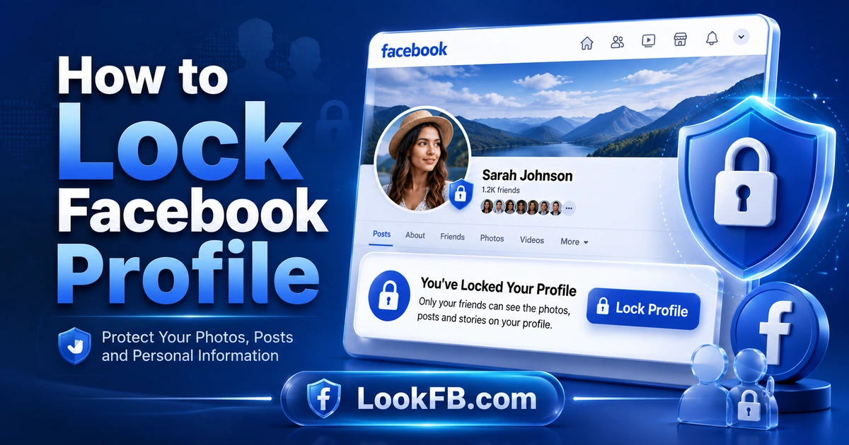 Facebook profile with a padlock icon